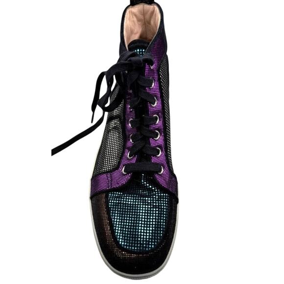 Christian Louboutin Louis Mesh High Top Sneakers Iridescent EU 39 - Picture 6 of 11